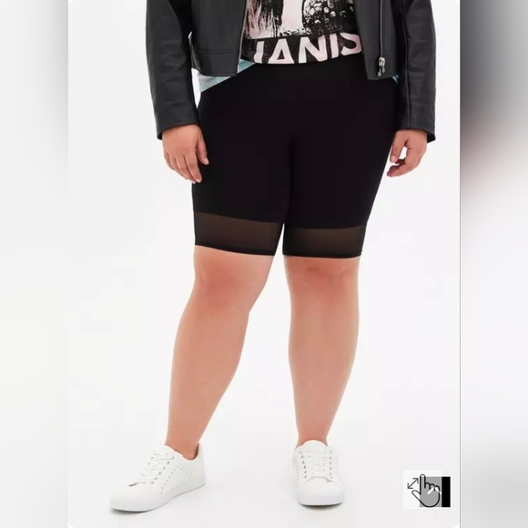Torrid Black Mesh Hem Bike Short - Picture 2 of 5